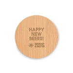 Branded Bamboo bottle opener/ coaster