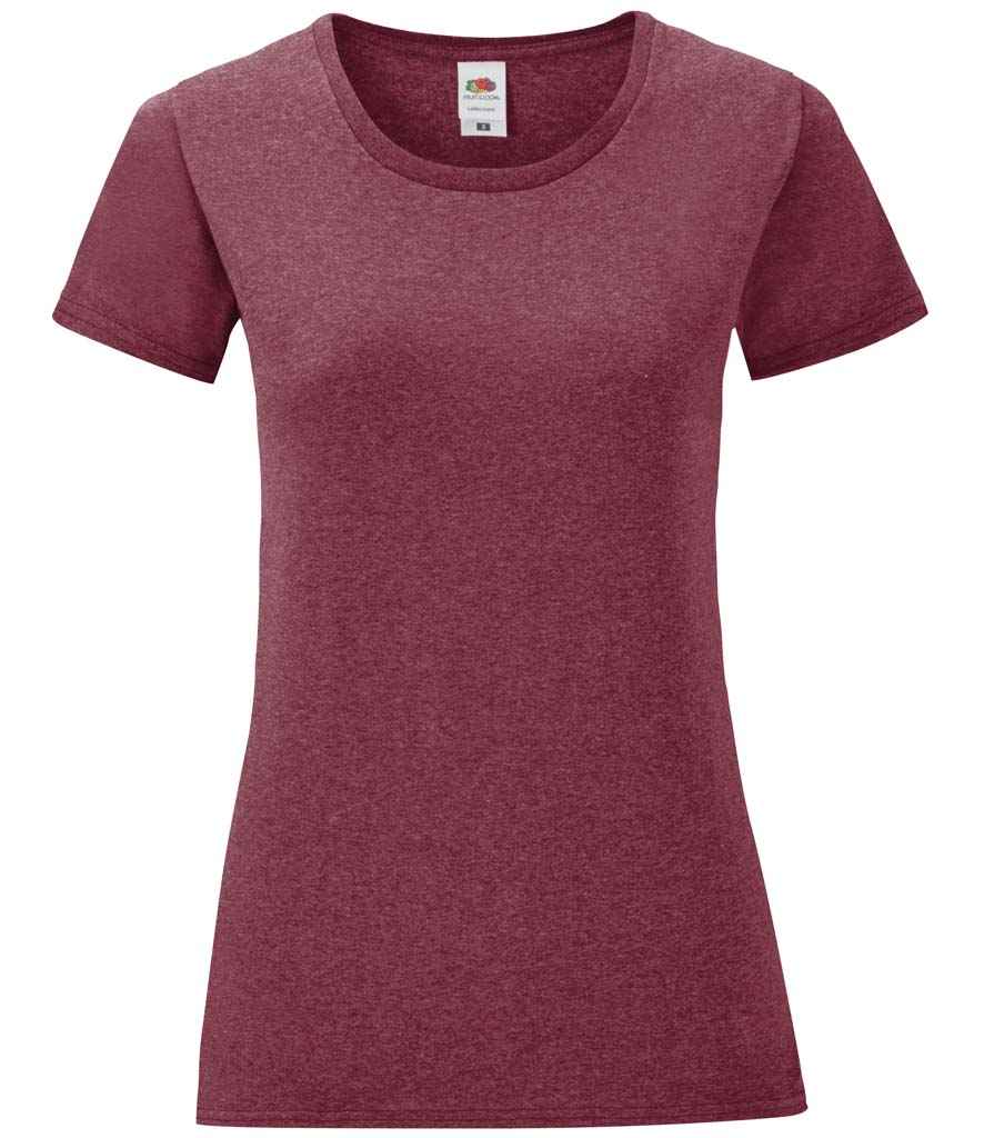 Fruit of the Loom Ladies Iconic 150 T-Shirt Heather Burgundy