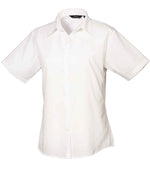 Premier Ladies Short Sleeve Poplin Blouse White