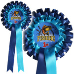 Ribbon Rosette with a Printed Card Centre and 1 Colour Print to Tail