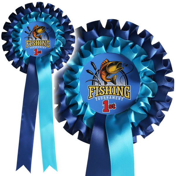 Ribbon Rosette with a Printed Card Centre and 1 Colour Print to Tail