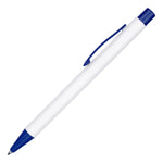 Branded TRAVIS COLOUR Ball Pen in White with trim