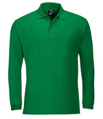 SOL'S Winter II Long Sleeve Cotton Piqué Polo Shirt Kelly Green