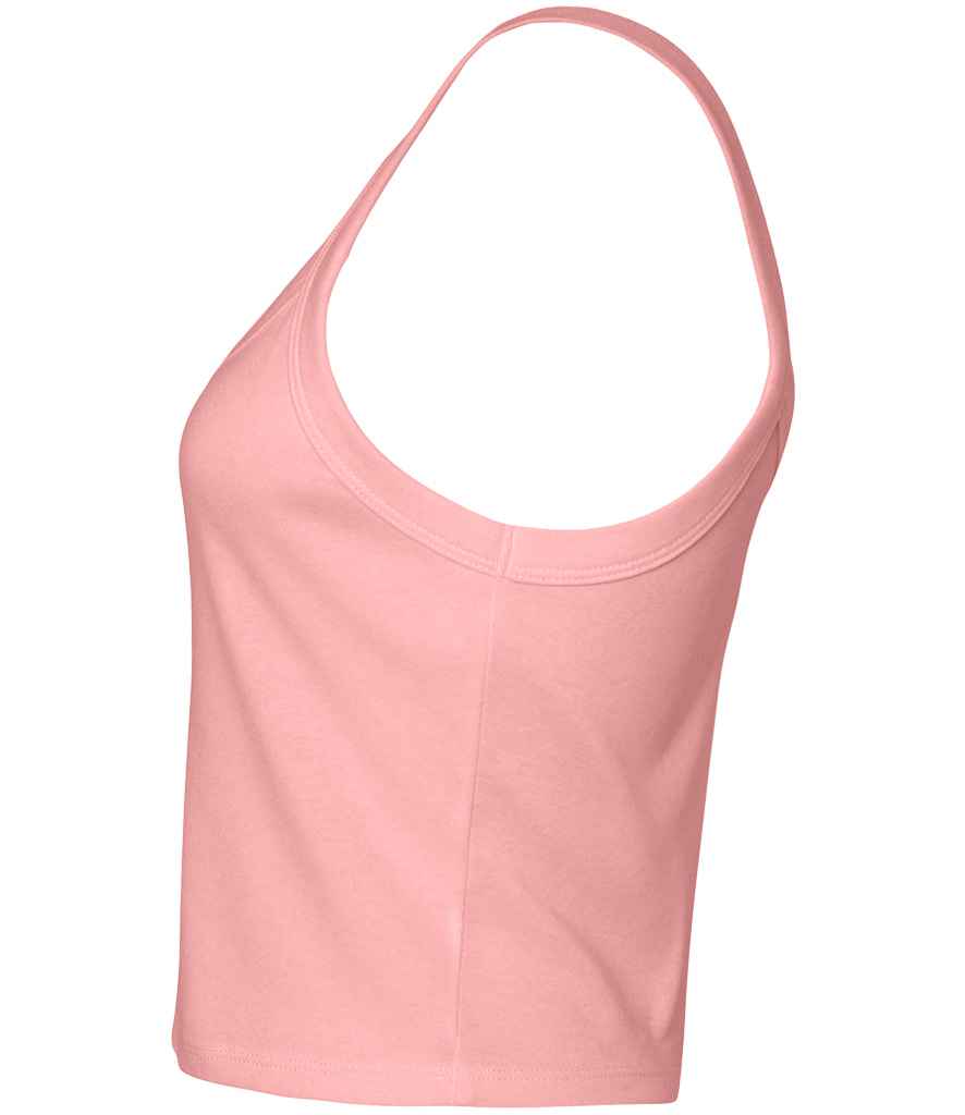 Bella Ladies Micro Rib Spaghetti Strap Tank Top Solid Pink Blend