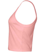 Bella Ladies Micro Rib Spaghetti Strap Tank Top Solid Pink Blend
