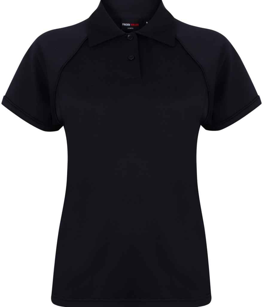 Finden + Hales Ladies Performance Piped Polo Shirt Navy/Navy