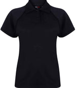 Finden + Hales Ladies Performance Piped Polo Shirt Navy/Navy