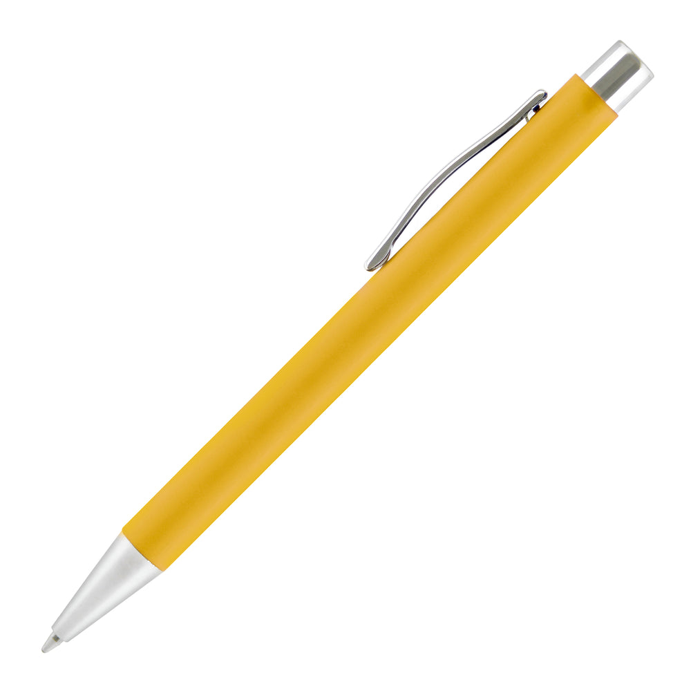 Branded TRAVIS SOFT FEEL ball pen with chrome trim
