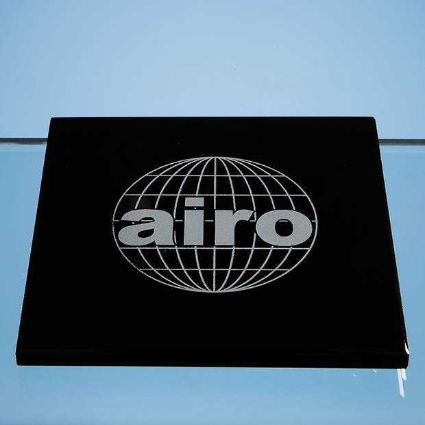 Branded 10cm Onyx Black Square Coaster