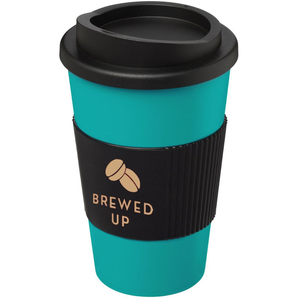 Branded Americano® 350 ml insulated tumbler with grip