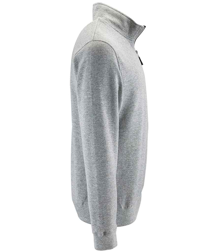 SOL'S Stan Contrast Zip Neck Sweatshirt Grey Marl