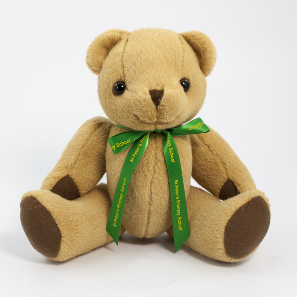 Bow Bear II 30cm Honey Jointed Bear