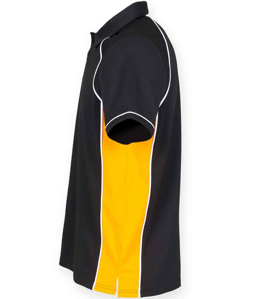 Finden + Hales Kids Performance Piped Polo Shirt Black/Amber/White