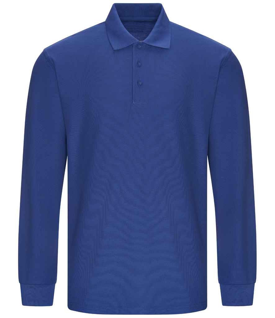 Pro RTX Pro Long Sleeve Piqué Polo Shirt Royal Blue