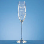 Single Diamante Champagne Flute with Spiral Design Cutting