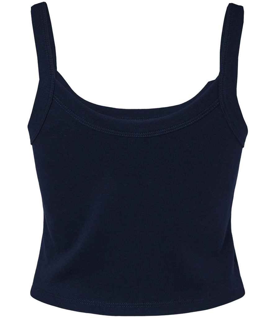 Bella Ladies Micro Rib Spaghetti Strap Tank Top Solid Navy Blend