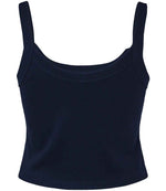 Bella Ladies Micro Rib Spaghetti Strap Tank Top Solid Navy Blend