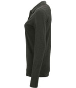 SOL'S Ladies Perfect Long Sleeve Piqué Polo Shirt Charcoal Marl