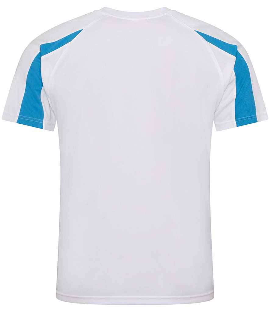 AWDis Cool Contrast Wicking T-Shirt Arctic White/Sapphire Blue