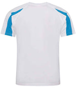 AWDis Cool Contrast Wicking T-Shirt Arctic White/Sapphire Blue
