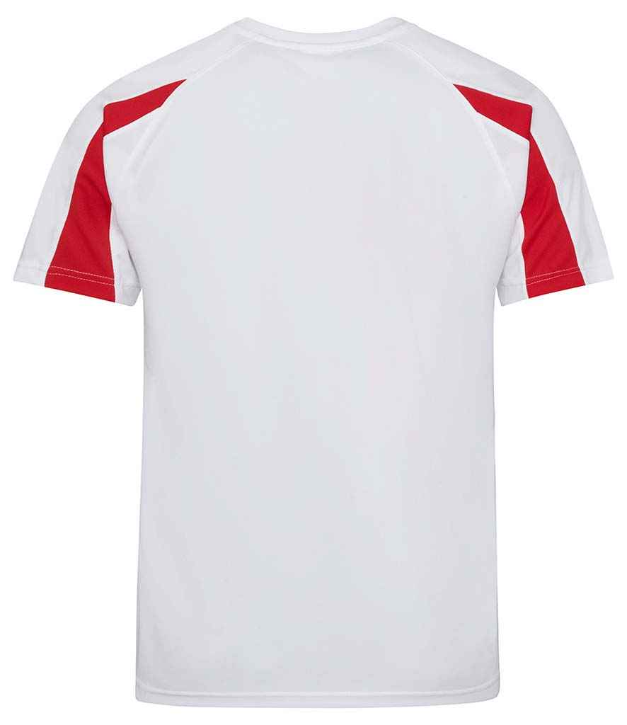 AWDis Cool Contrast Wicking T-Shirt Arctic White/Fire Red