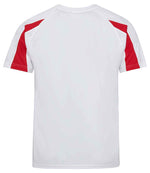 AWDis Cool Contrast Wicking T-Shirt Arctic White/Fire Red