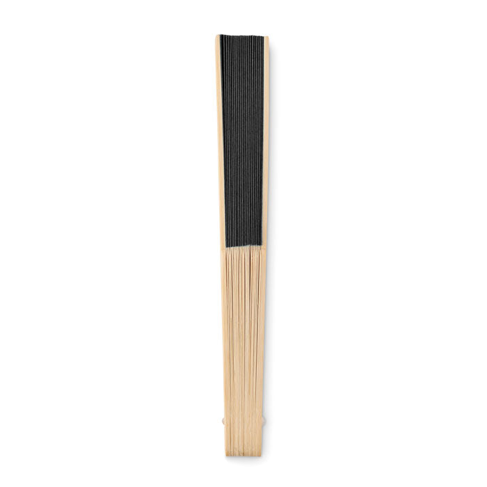 Branded Manual hand fan with bamboo handle