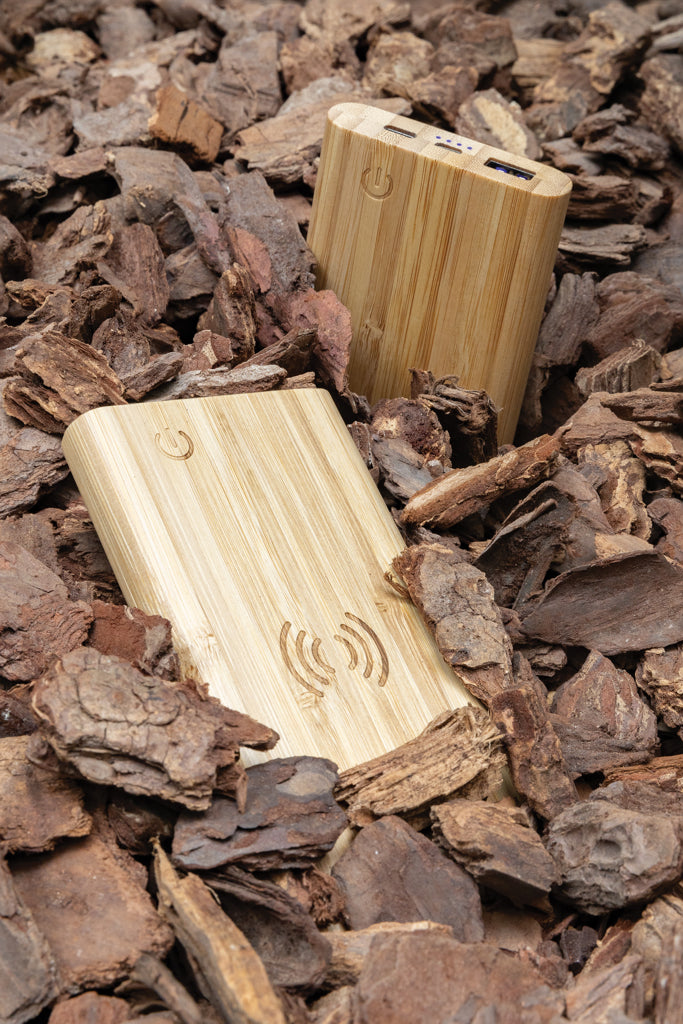 Branded Bamboo 8.000 mAh 5W wireless powerbank