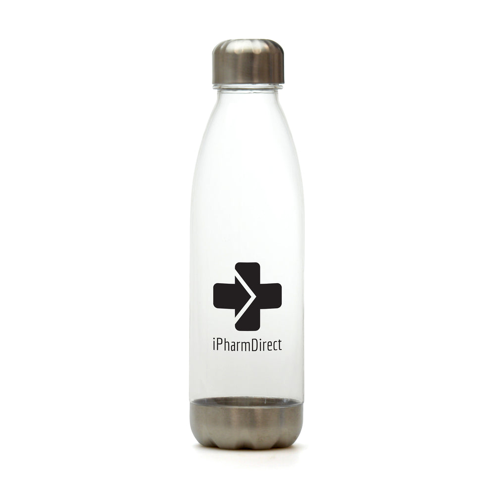 Branded Revive 650ml plastic drinks bottle Silver lid and base