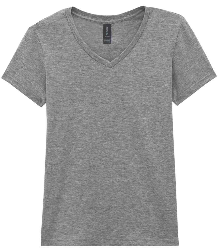 Branded Gildan Ladies SoftStyle® V Neck T-Shirt