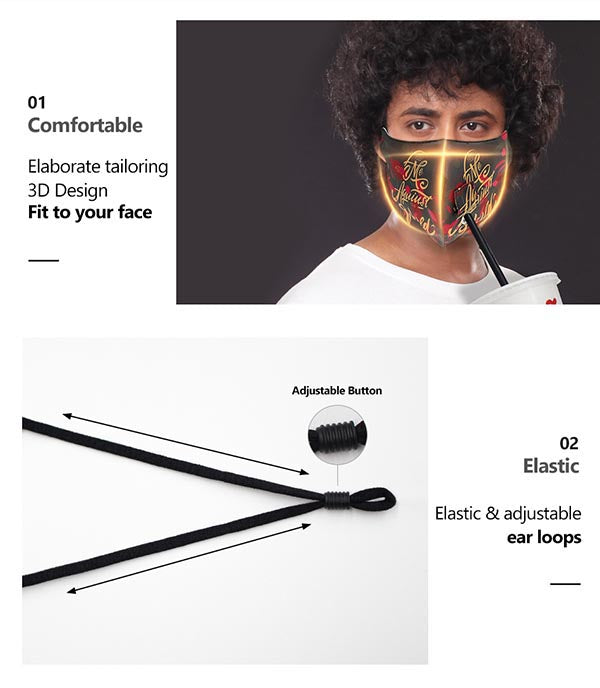 Straw Hole Fabric Face Mask