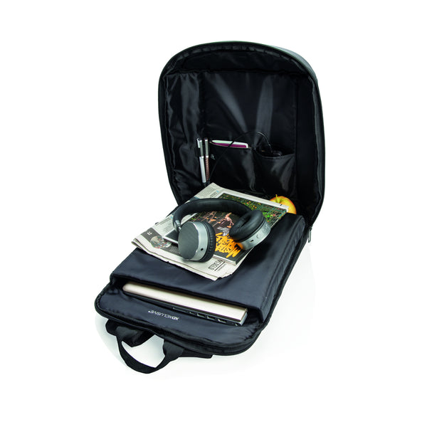 Branded Madrid anti-theft RFID USB laptop backpack PVC free