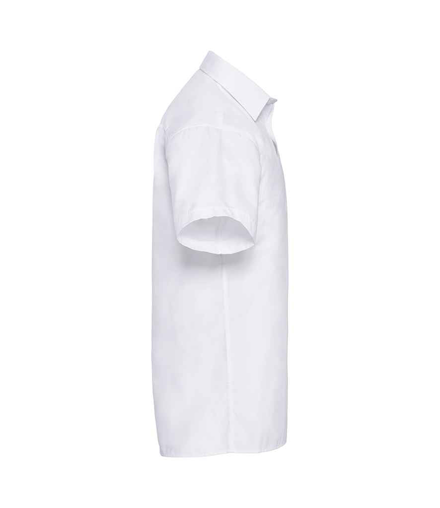 Russell Collection Short Sleeve Easy Care Poplin Shirt White