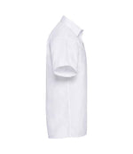 Russell Collection Short Sleeve Easy Care Poplin Shirt White