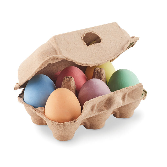 Branded 6 chalk eggs in box