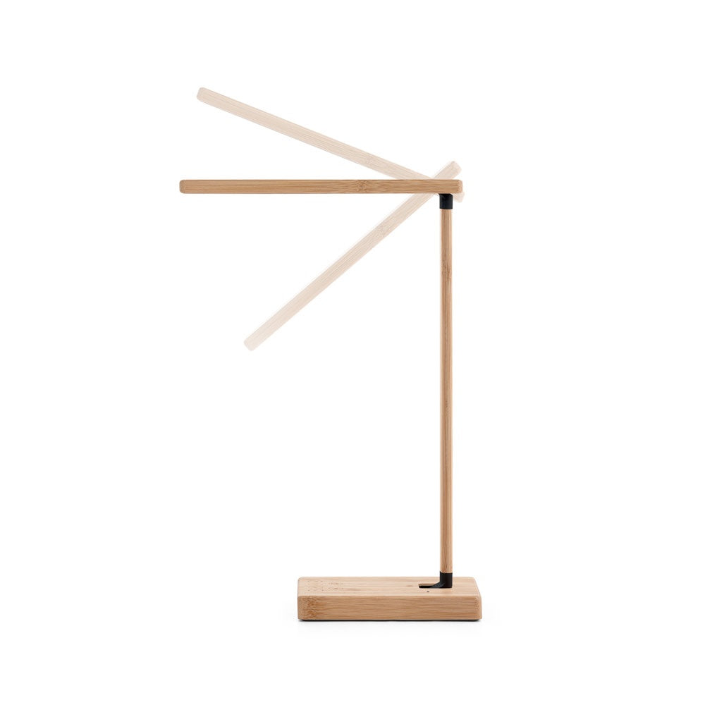 MOREY. Bamboo folding table lamp with wireless charger