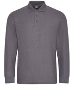 Pro RTX Pro Long Sleeve Piqué Polo Shirt Solid Grey