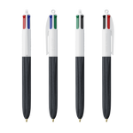 BIC® 4 Colours Wood Style Ballpen White/Black