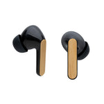 Branded RCS recycled plastic & bamboo TWS earbuds