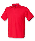Henbury Heavy Poly/Cotton Piqué Polo Shirt Red