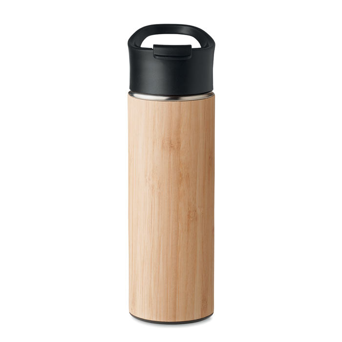 Branded Double wall bamboo flask 450ml