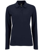 SOL'S Ladies Perfect Long Sleeve Piqué Polo Shirt French Navy