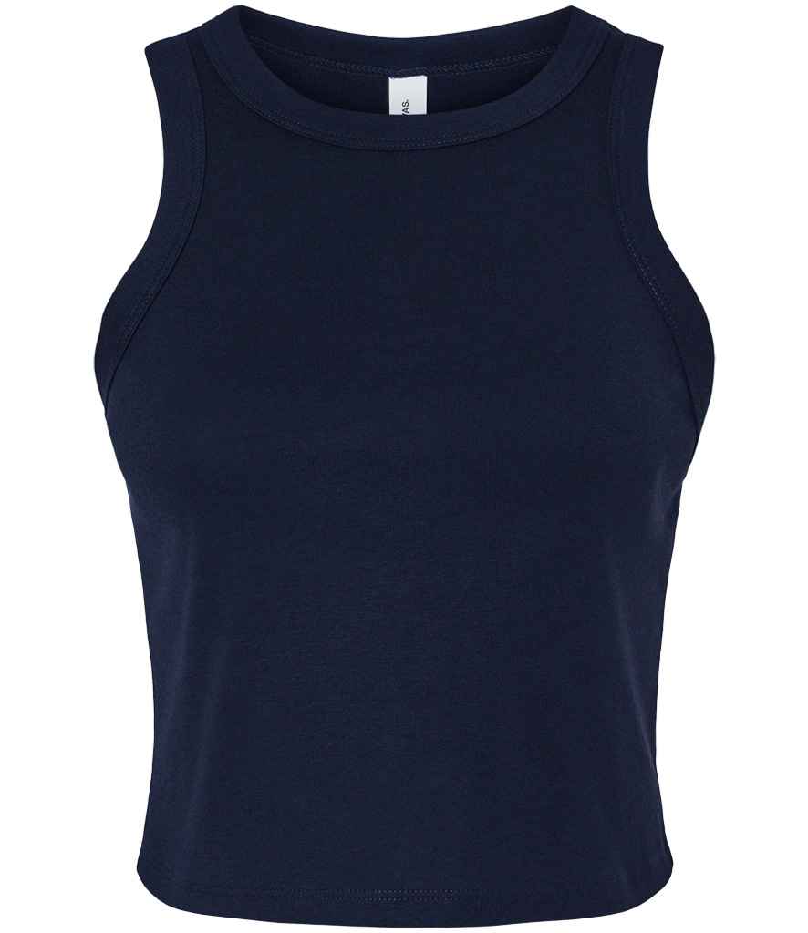 Bella Ladies Micro Rib Racer Tank Top Solid Navy Blend