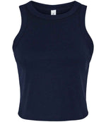 Bella Ladies Micro Rib Racer Tank Top Solid Navy Blend