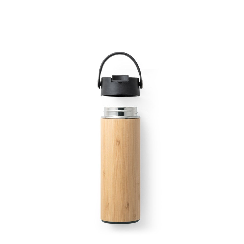 LAVER. Thermos bottle in bamboo, stainless steel and PP 440 mL