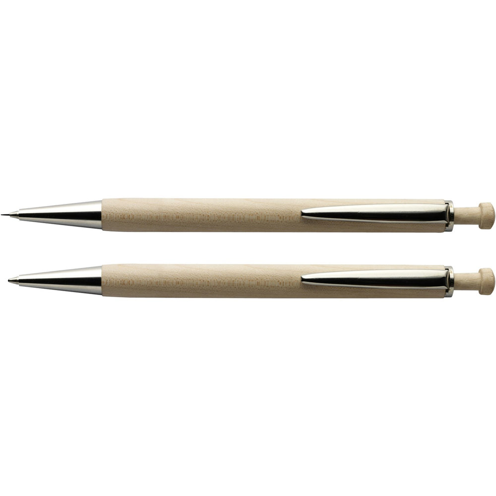 Branded Carleith Wooden pen and pencil set