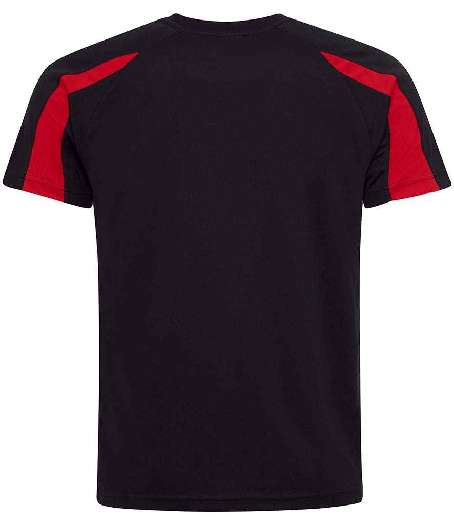 AWDis Cool Contrast Wicking T-Shirt Jet Black/Fire Red