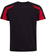 AWDis Cool Contrast Wicking T-Shirt Jet Black/Fire Red