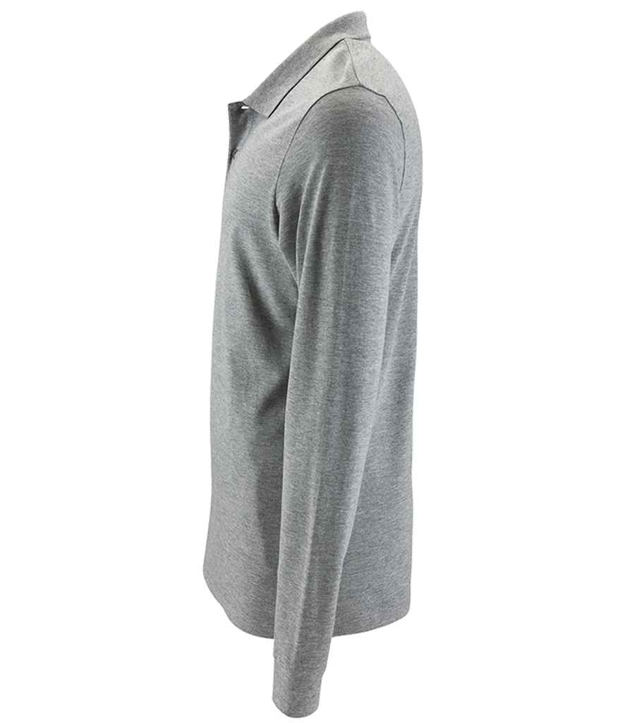 SOL'S Perfect Long Sleeve Piqué Polo Shirt Grey Marl