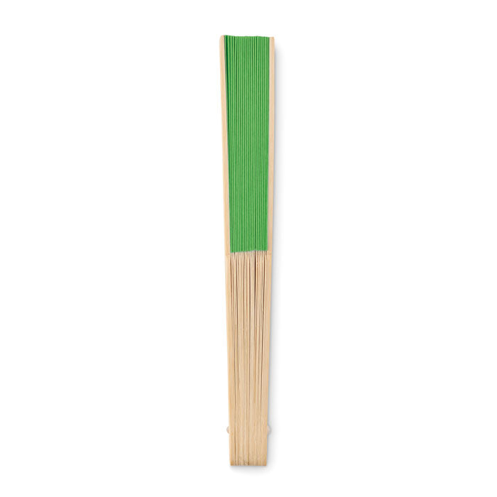 Branded Manual hand fan with bamboo handle